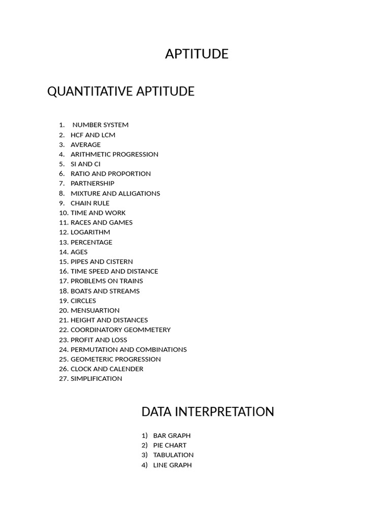 Comprehensive Aptitude Test Guide | PDF