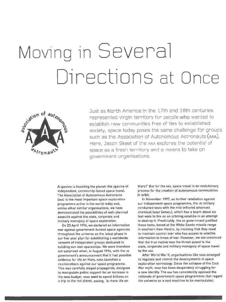 Moving in Several Directions at Once | PDF