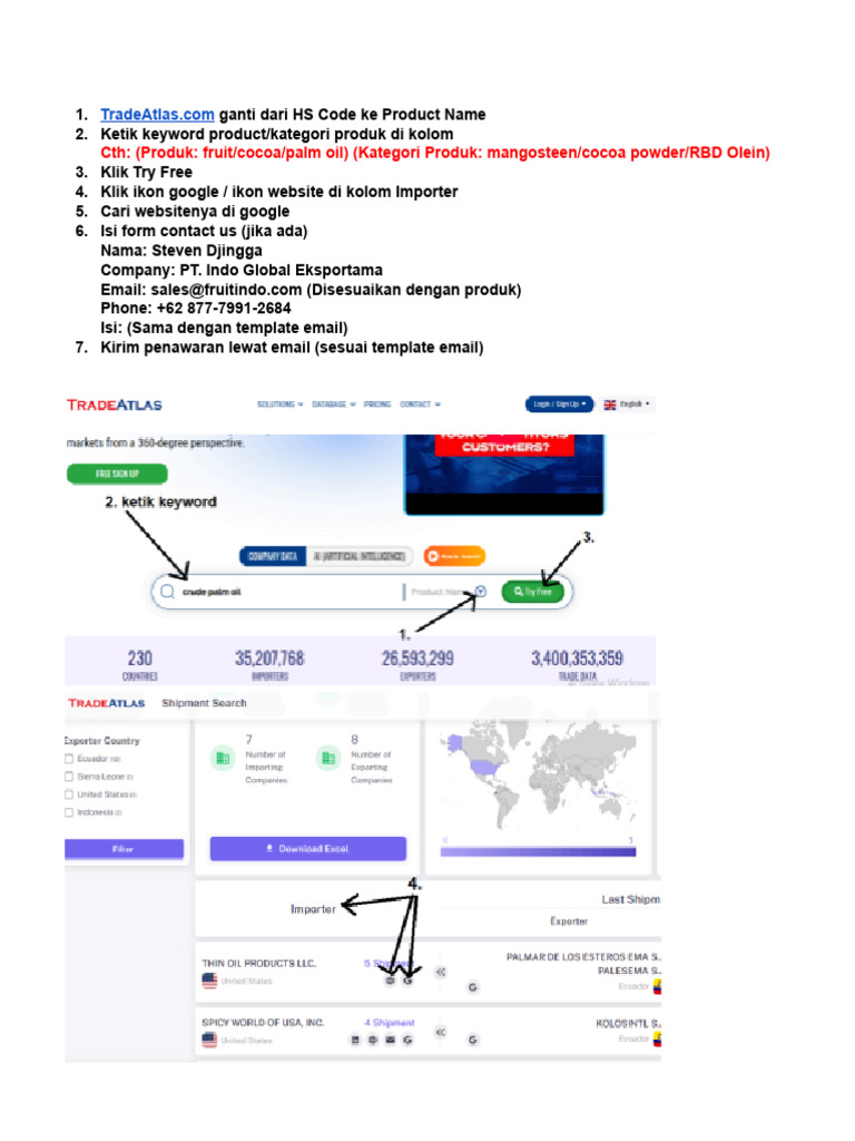 Cari Buyer Ekspor (Trade Atlas) - 1 | PDF