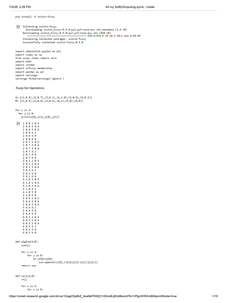 Fuzzy Logic Operations in Python | PDF