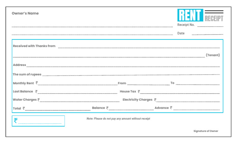 Rent Receipt Template Sample | PDF