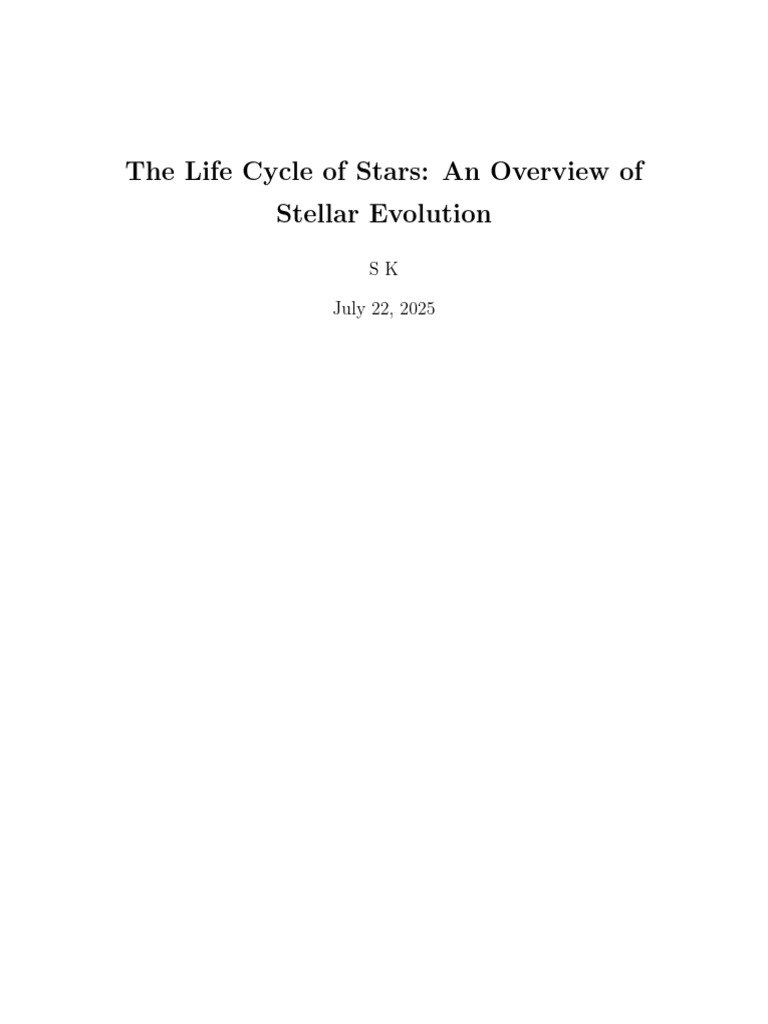 Stellar Evolution: Life Cycle of Stars | PDF | Stars | Astronomical Objects