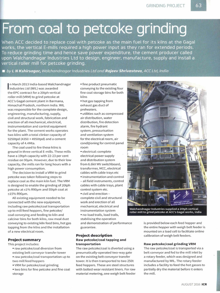Pet Coke Grinding Project Holcim ACC Gagal | PDF