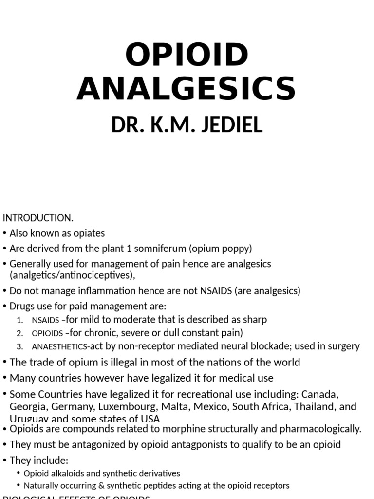 Opioid Analgesics Overview and Morphine | PDF | Morphine | Opioid