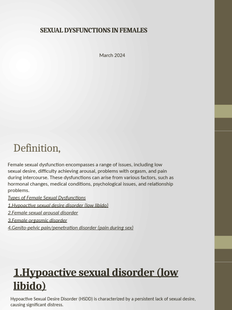 Understanding Female Sexual Dysfunctions | PDF | Libido | Sexual ...