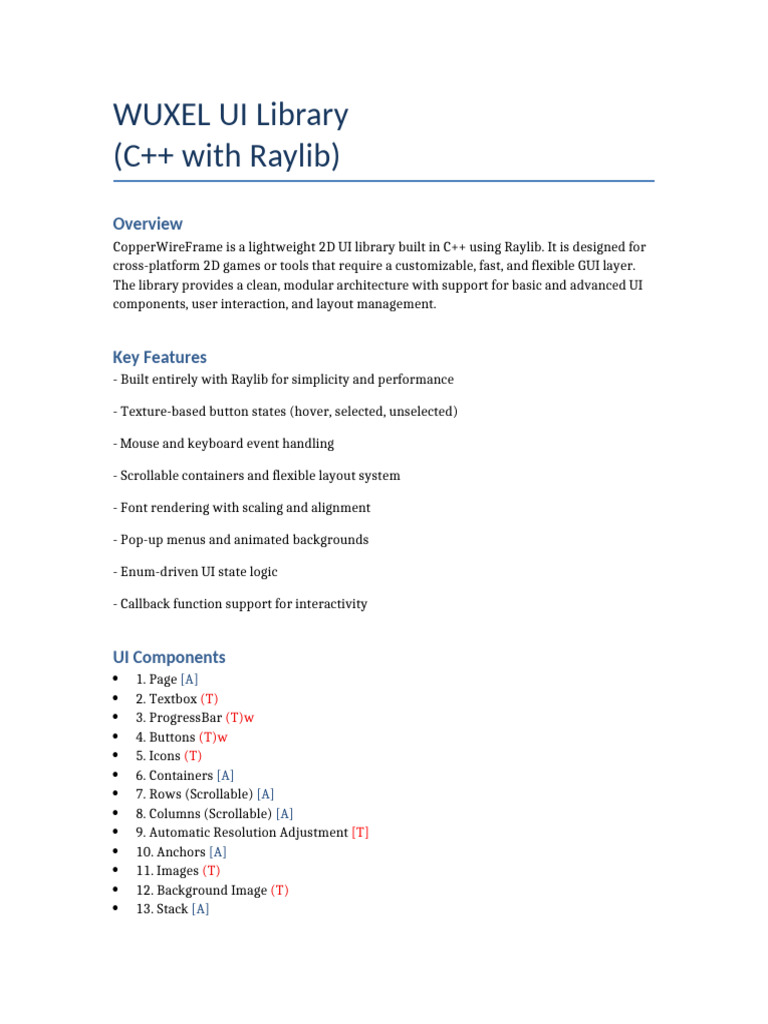 WUXEL: C++ UI Library Overview | PDF