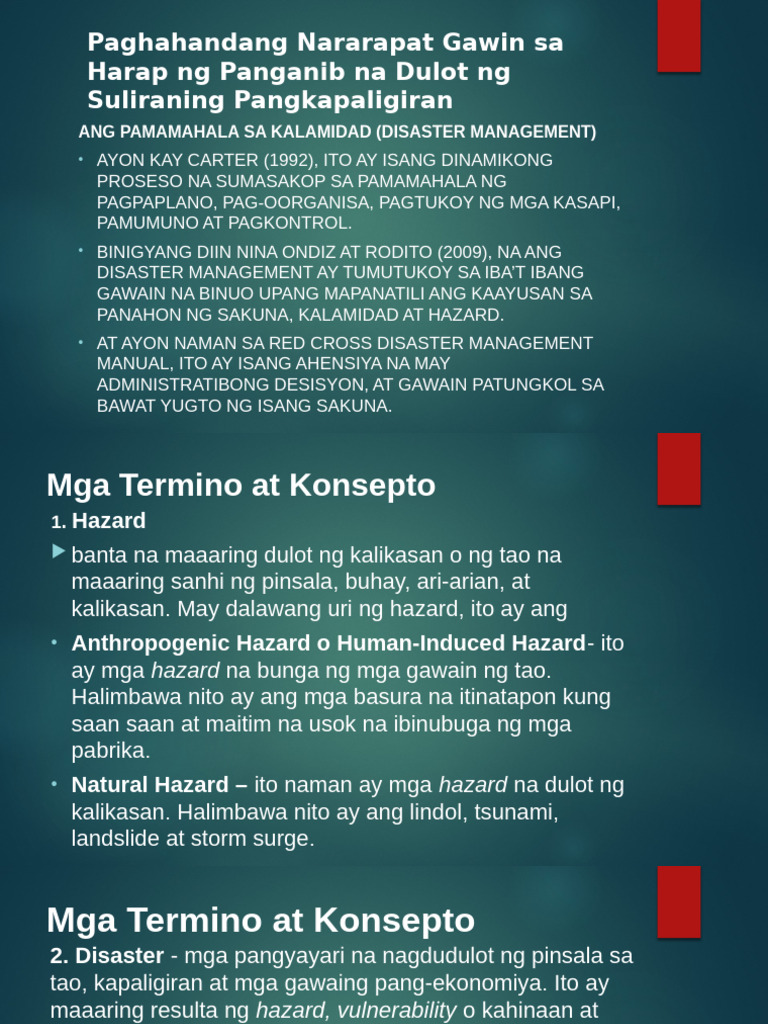 Paghahandang Nararapat Gawin Sa Harap NG Panganib Na Dulot NG ...