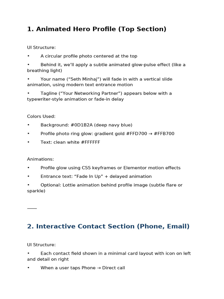 Animated UI Design for Networking Profile | PDF | Button (Computing ...