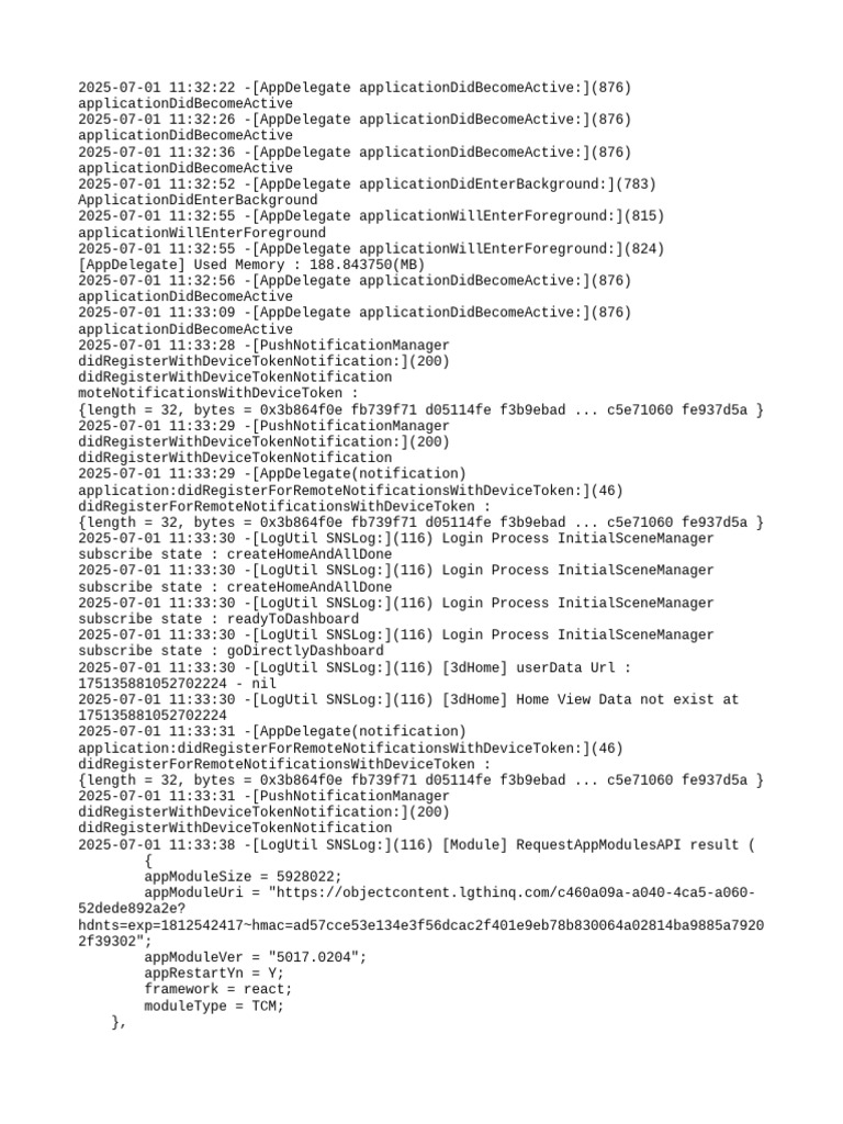 AppDelegate Activity Log and Modules | PDF | Computer Data | Computing