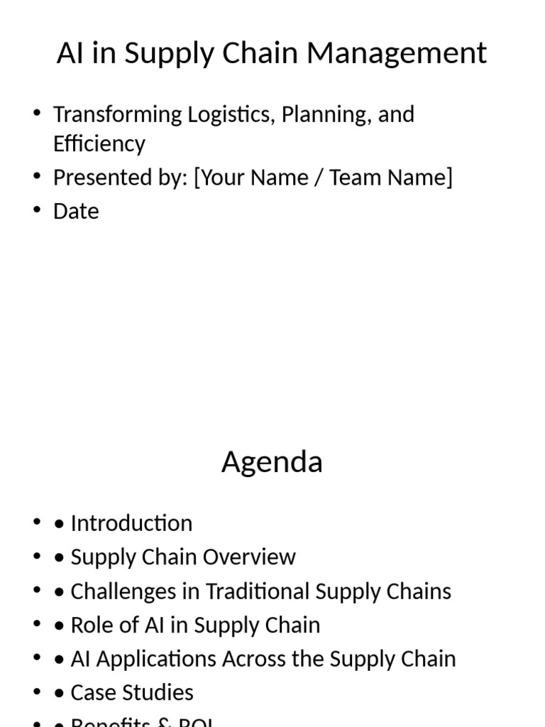 AI in Supply Chain Management | PDF