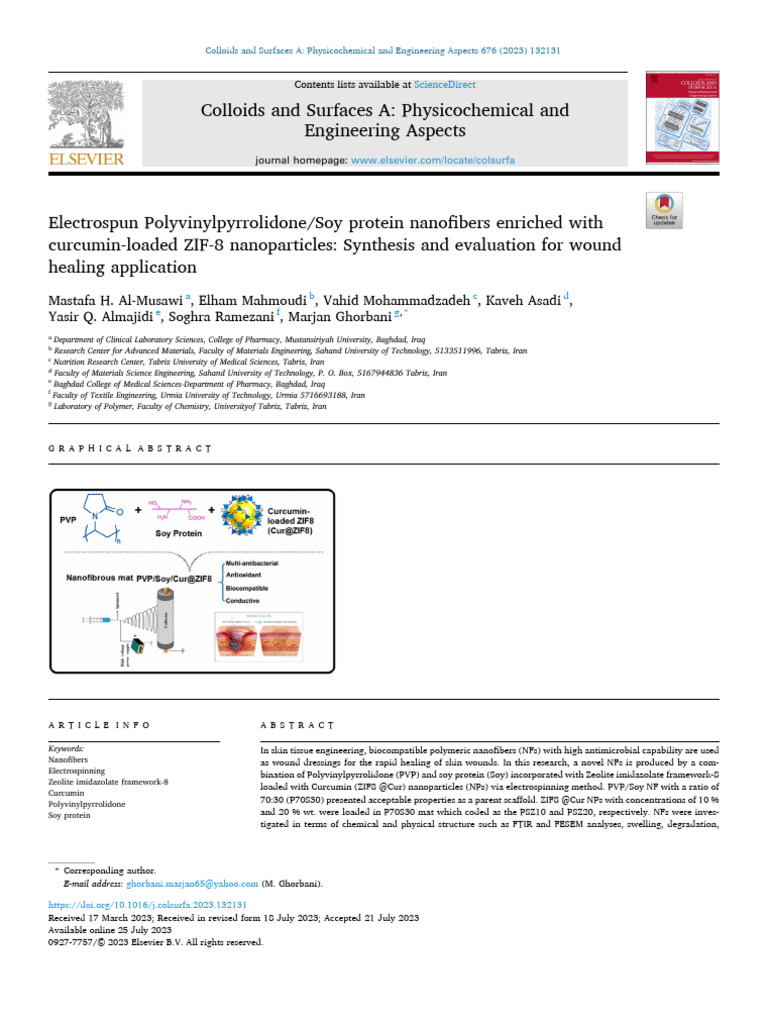 Electrospun Polyvinylpyrrolidone Soyproteinnanofibersenrichedwith | PDF ...