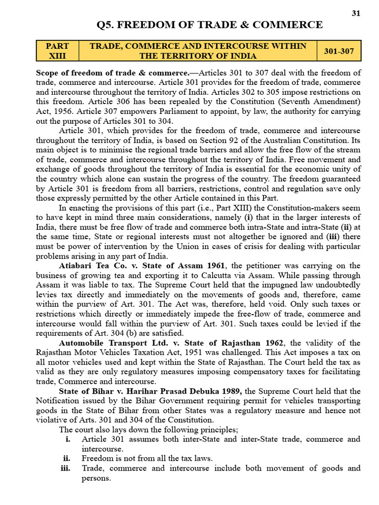 Freedom of Trade in India | PDF | Justice | Crime & Violence