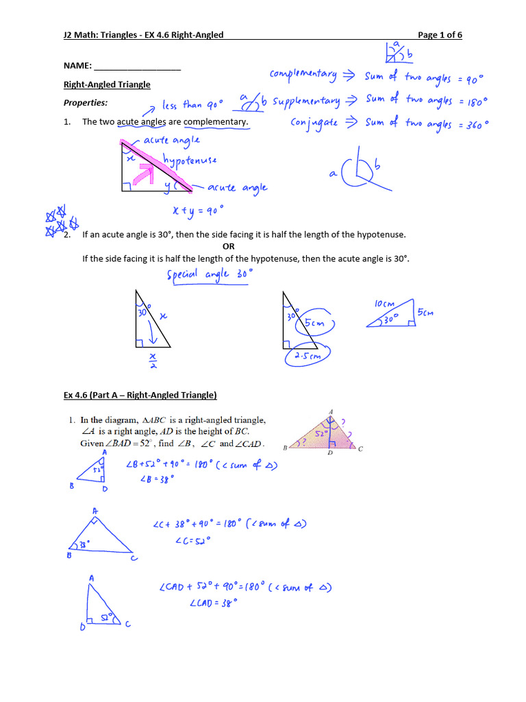 J2 Math - EX 4.6 Notes | PDF