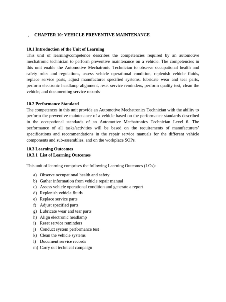 Vehicle Preventive Maintenance Guide | PDF | Belt (Mechanical ...