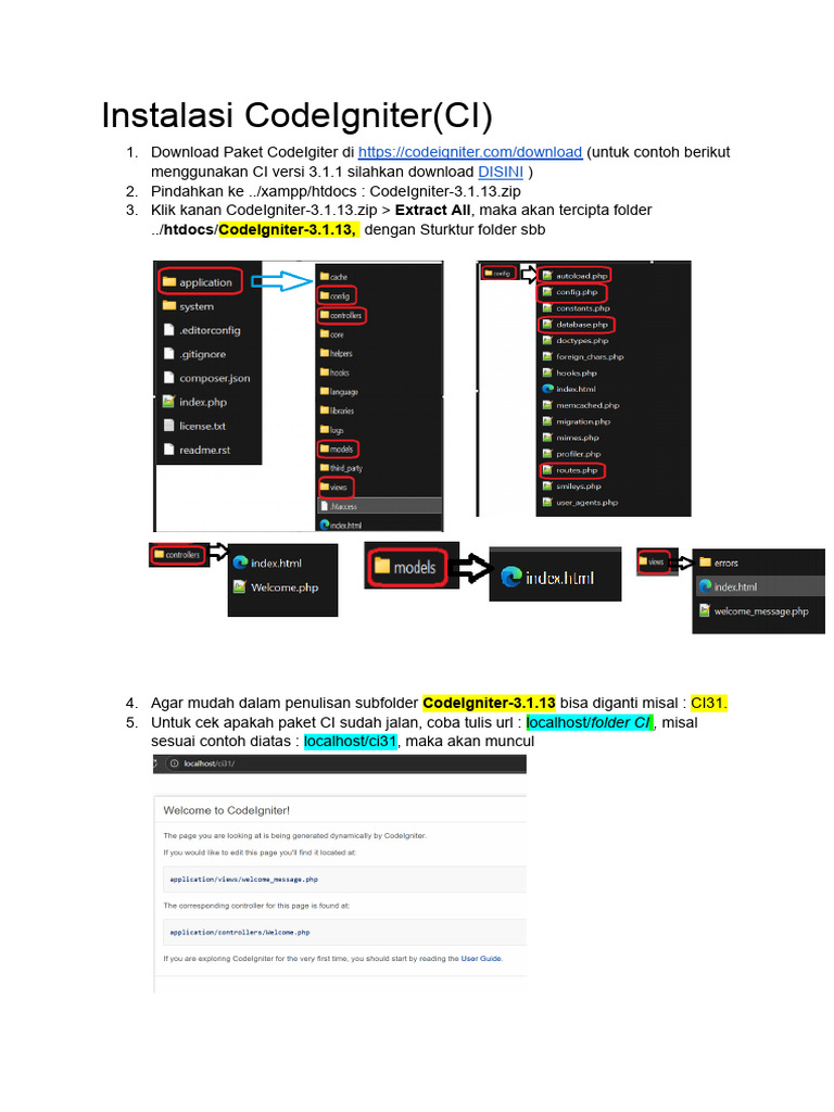 Panduan Instalasi CodeIgniter 3.1.13 | PDF