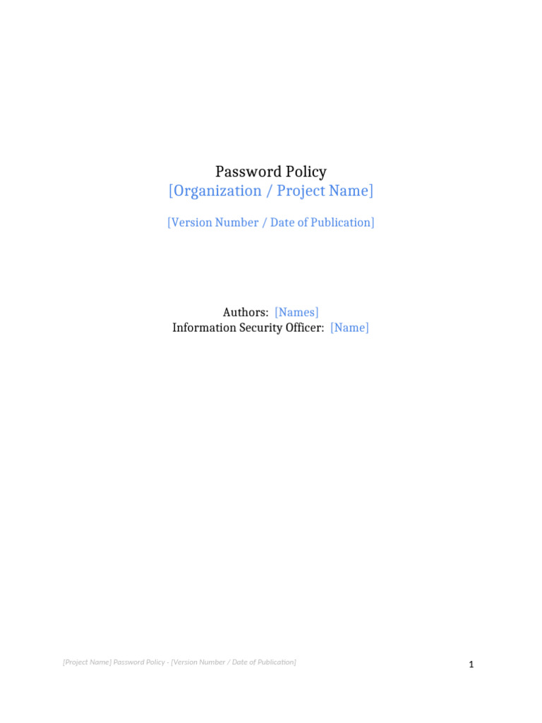 Password Policy Template - V3 - October 2018 | PDF | Password | Superuser