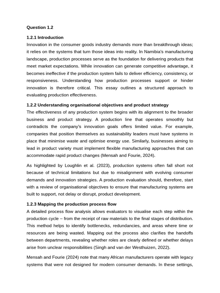 Evaluating Production Systems in Namibia | PDF | Performance Indicator ...