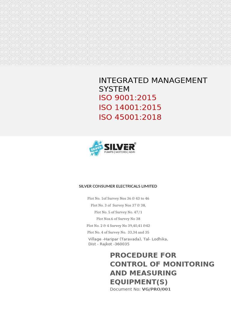 Calibration Procedure for Measuring Equipment | PDF | Calibration