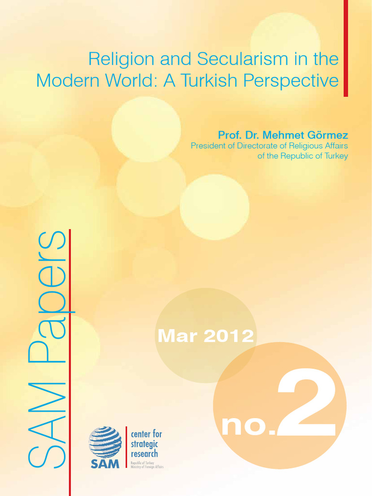 Religion and Secularism in The Modern World: A Turkish Perspective ...