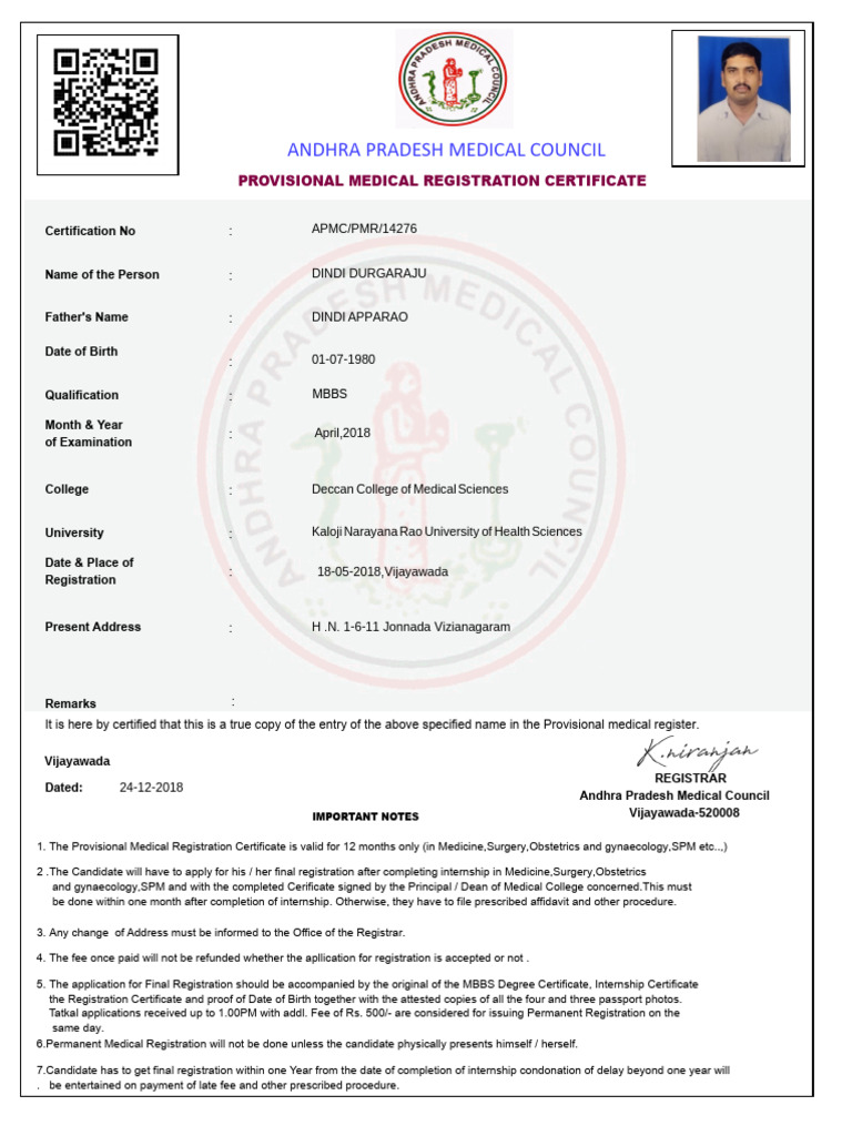 Provisional Medical Registration in AP | PDF | Medicine | Health Care