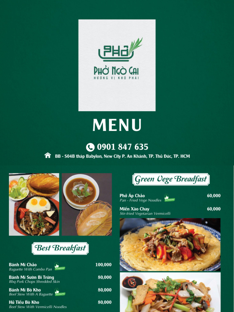 Menu Nhua Ngo Gai 30 - 12 | PDF