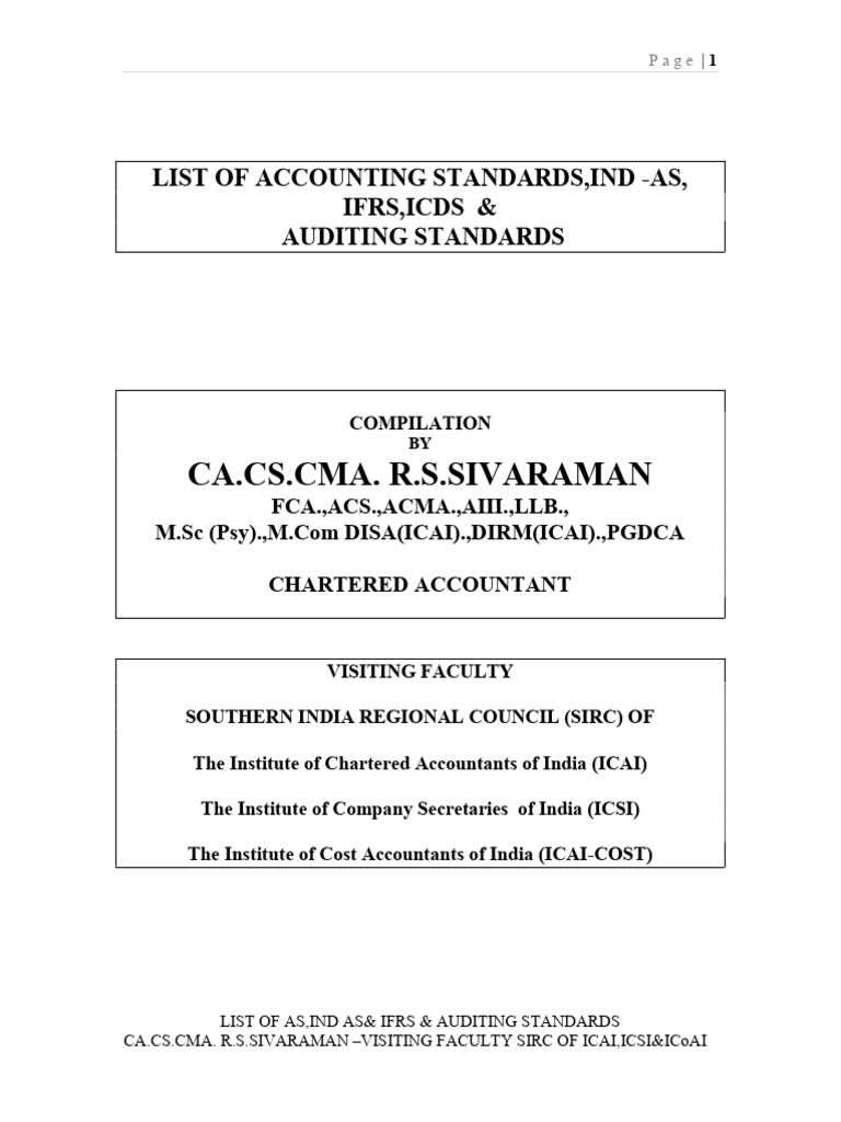 List of Accounting Standards and Audits | PDF | International Financial ...