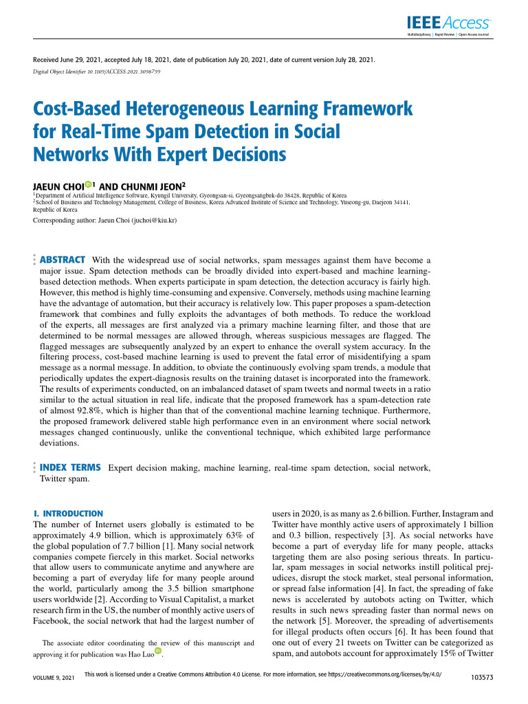 Cost-Based Heterogeneous Learning Framework For Real-Time Spam ...