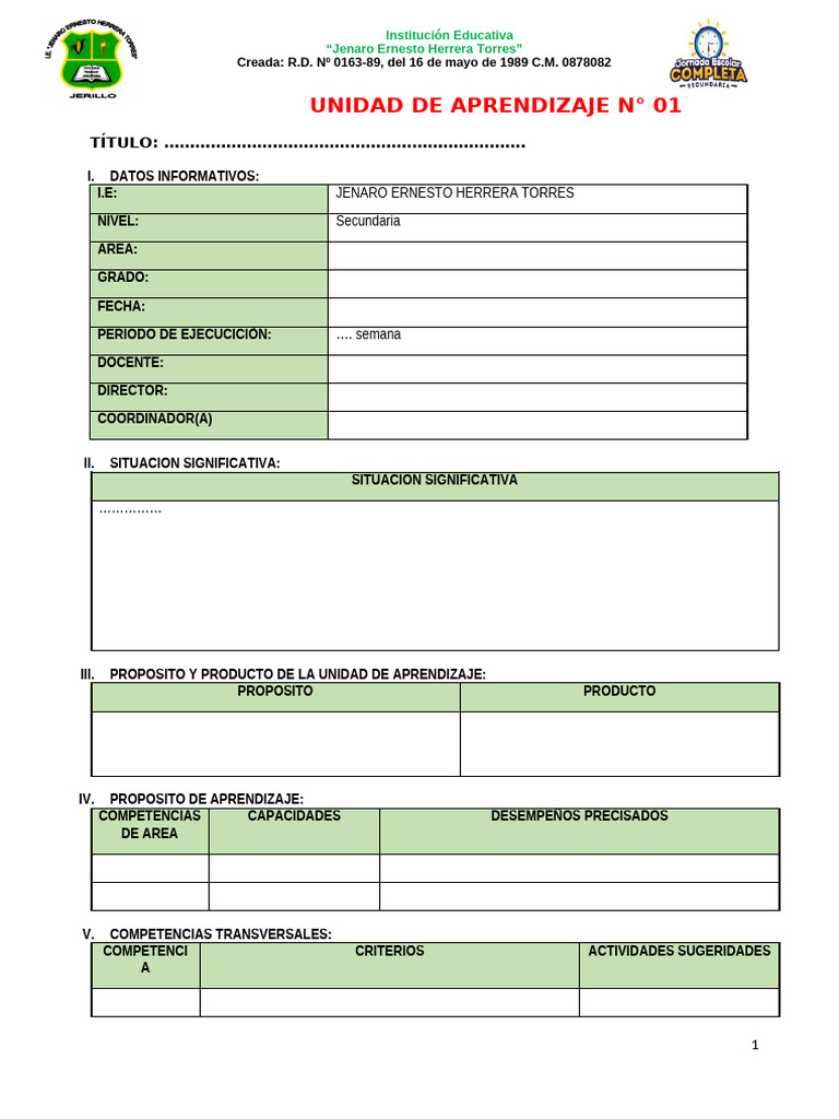 Unidad de Aprendizaje - 2025 | PDF | Evaluación | Aprendizaje