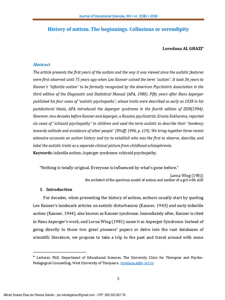 Kanner and Asperger: Autism's Origins | PDF | Autism | Asperger Syndrome