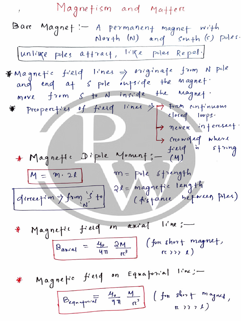 Class 12 Magnetism Notes | PDF