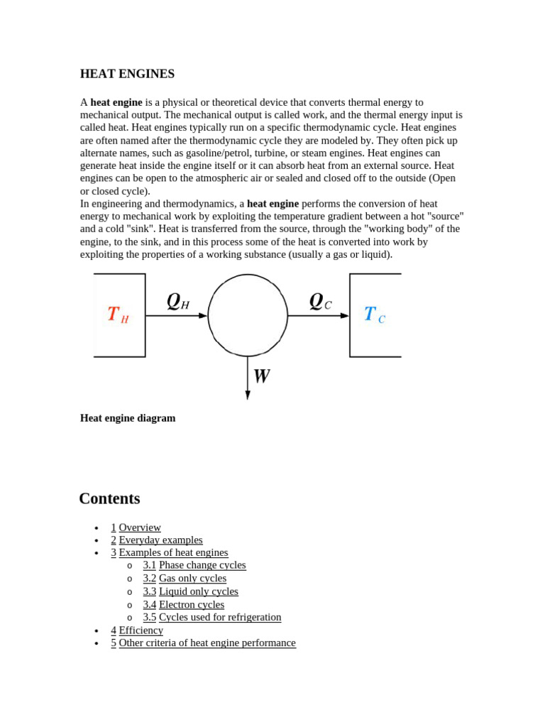 Heat Engine Efficiency Explained | PDF | Internal Combustion Engine ...