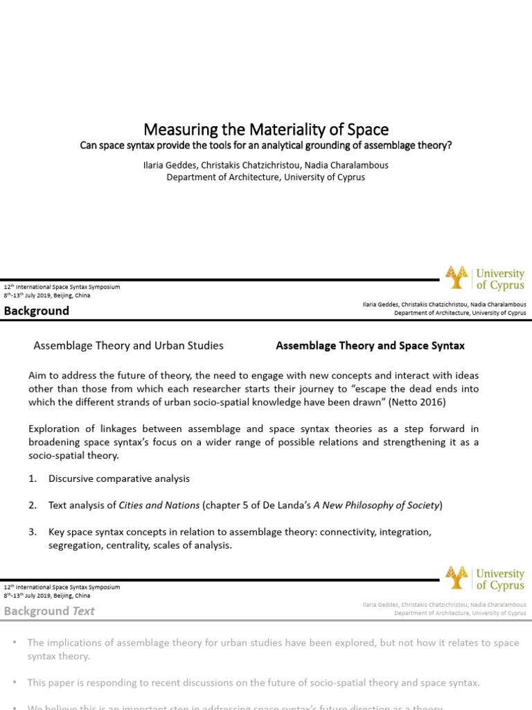 Measuring The Materiality of Space. Can Space Syntax Provide The Tools ...