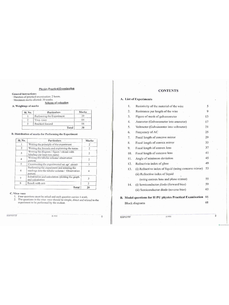 II PUC Physics Lab Manual | PDF