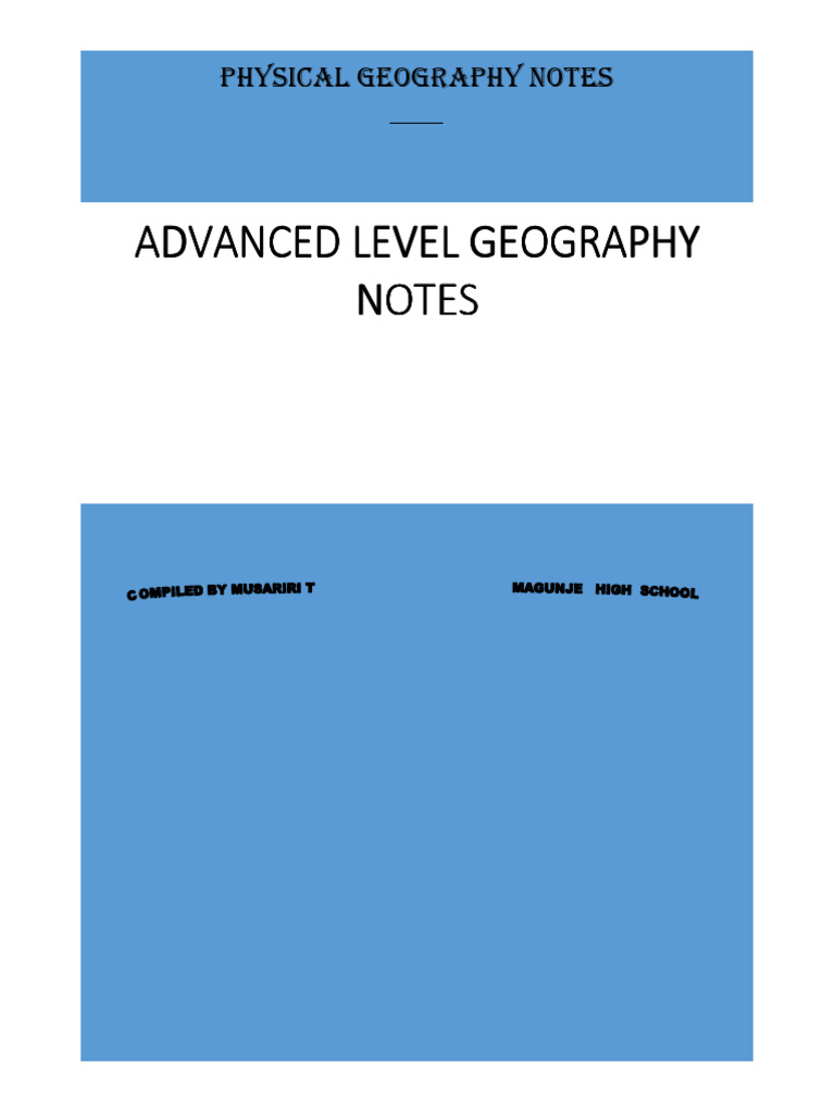 A Level Geography Notes 2 | PDF | Drainage Basin | Groundwater