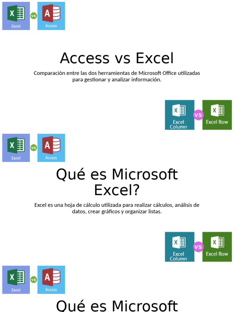 Diferencias entre Access y Excel | PDF