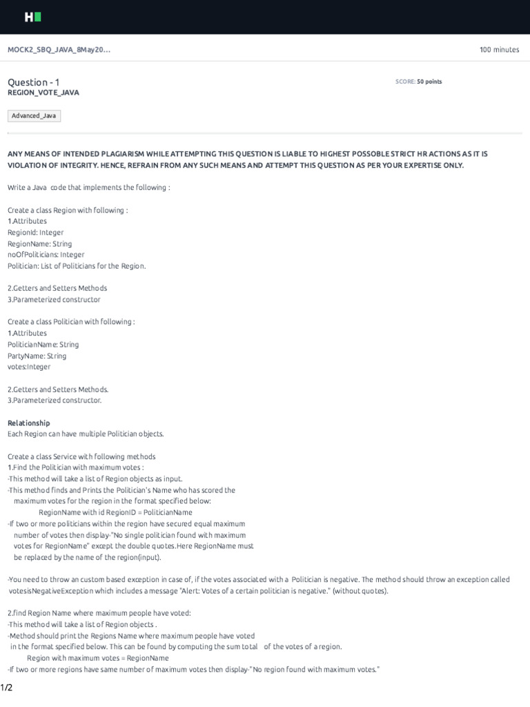 Java Class Design for Voting System | PDF | Constructor (Object ...