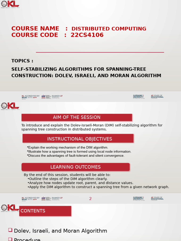CO4 2 Self Stabilizing Algorithms For Spanning Tree ConstructionDolev ...