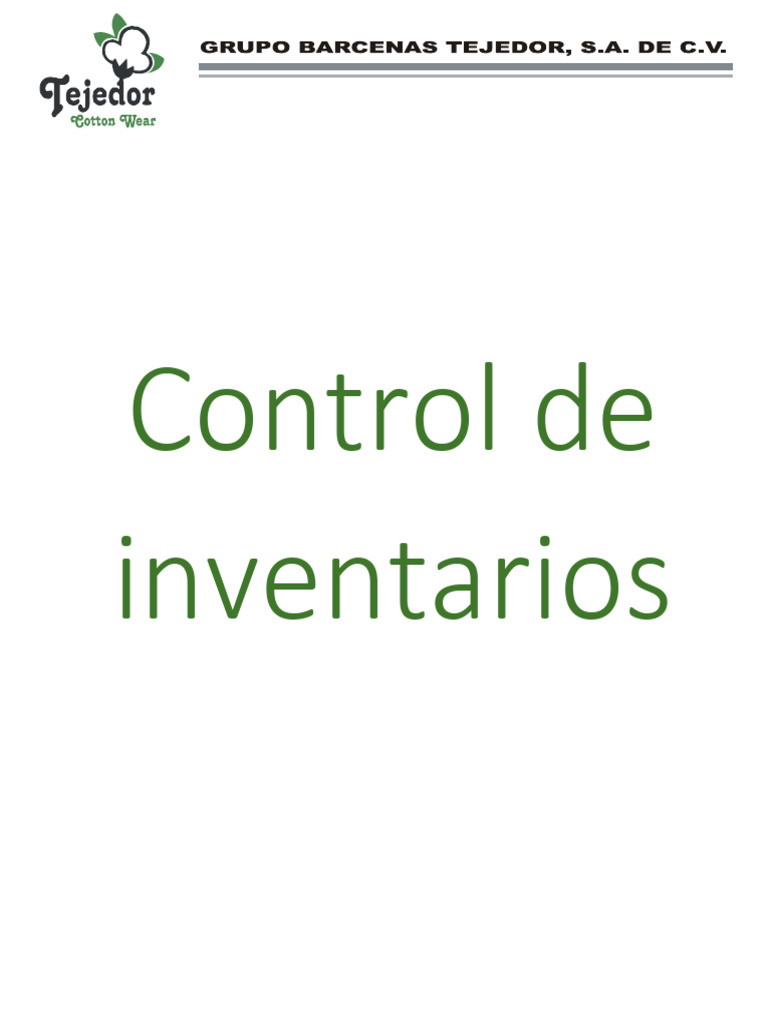 Manual de Control de Inventarios GBT | PDF