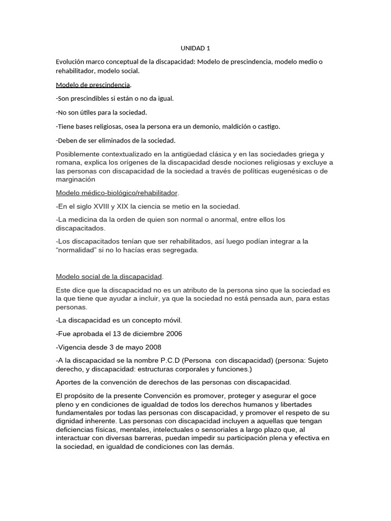 Evolución de la Discapacidad y Modelos Sociales | PDF | Invalidez ...