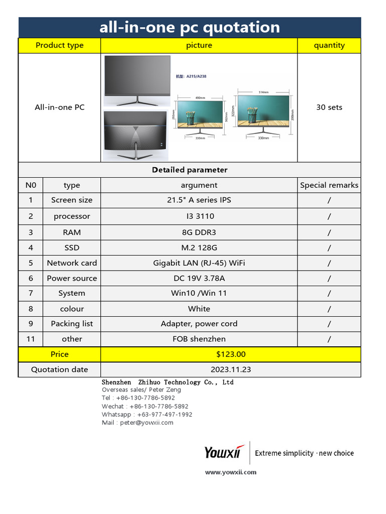 All-in-One PC Quotation Details | PDF | Video Game Platforms ...