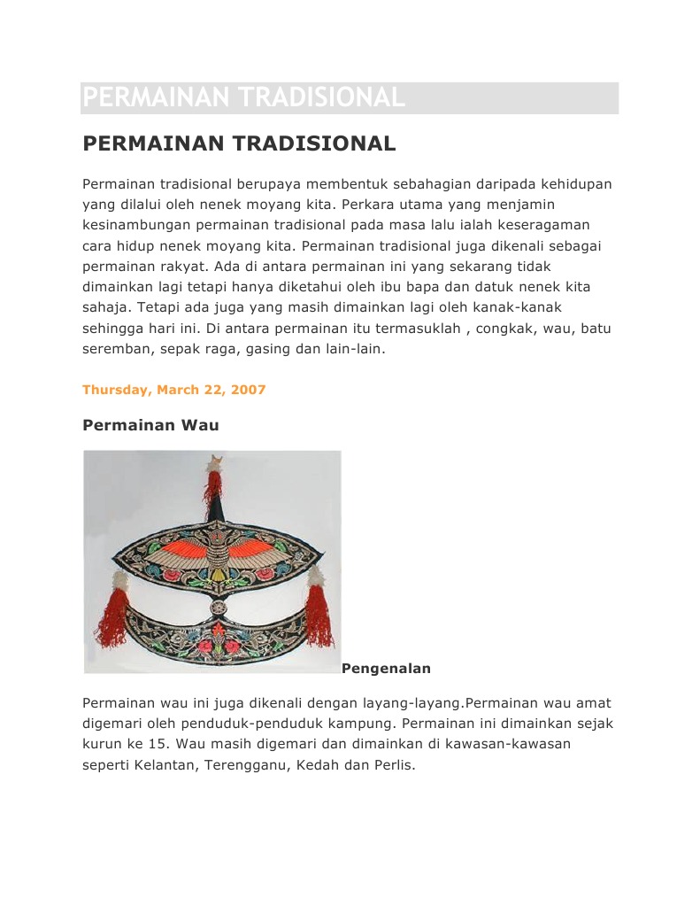Permainan Tradisional Wau Pdf