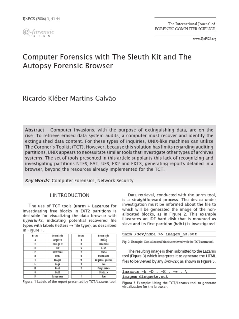 V01N1-P05 - Computer Forensics With The Sleuth Kit | PDF | File System ...