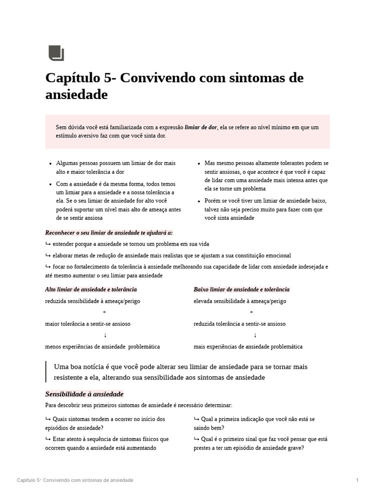 Como Lidar com Sintomas de Ansiedade | PDF | Ansiedade | Pensamento