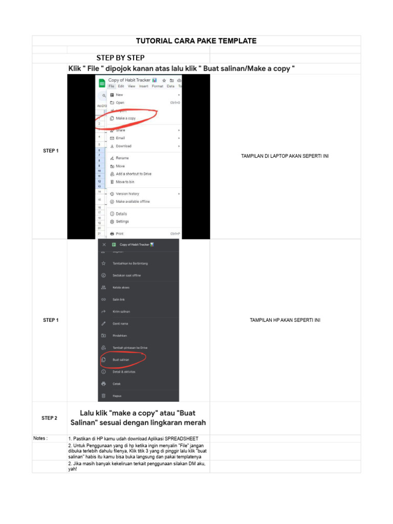 Tutorial Menggunakan Template Anggaran | PDF