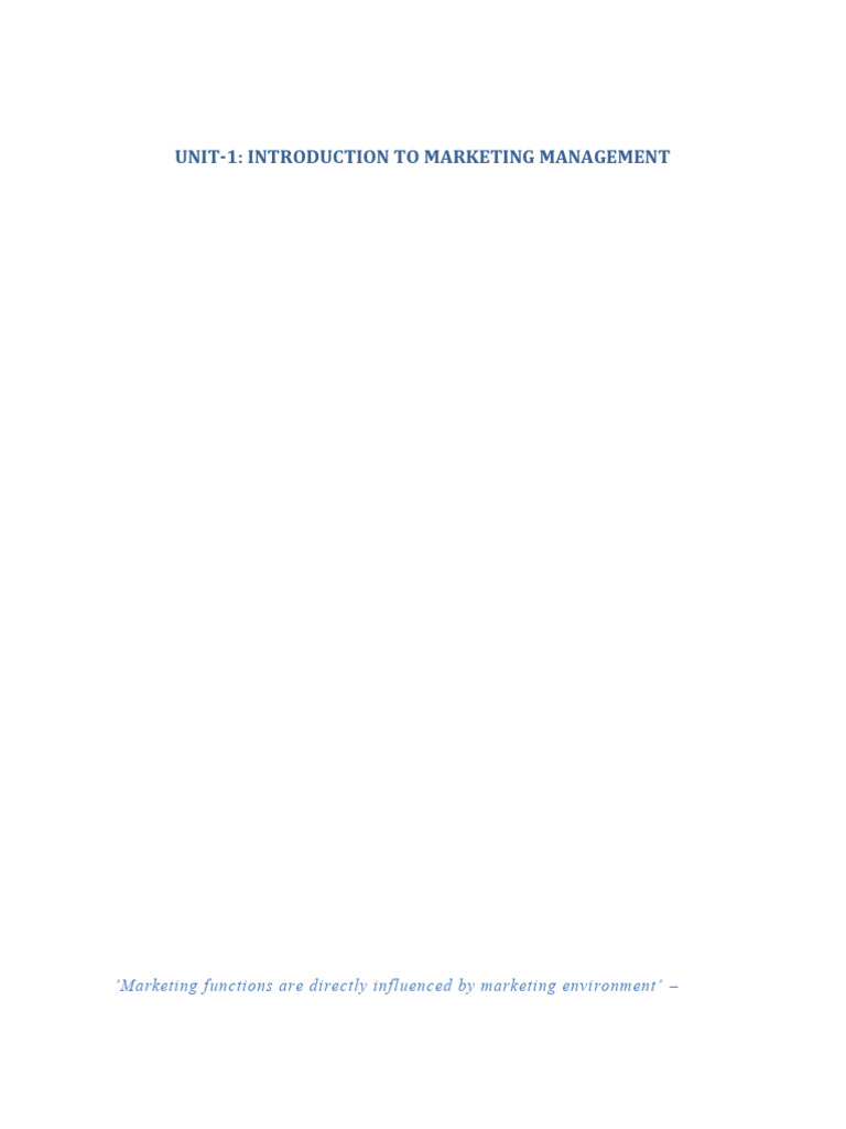 Marketing Management Overview | PDF | Marketing | Pricing