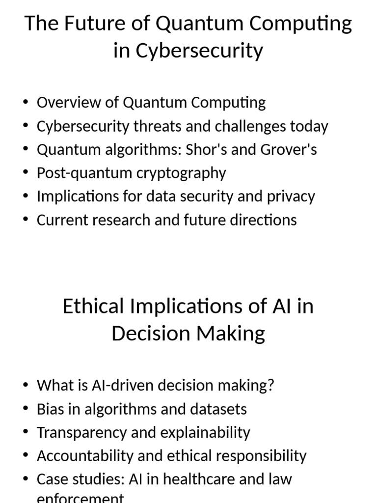 Quantum Computing & AI Ethics Overview | PDF