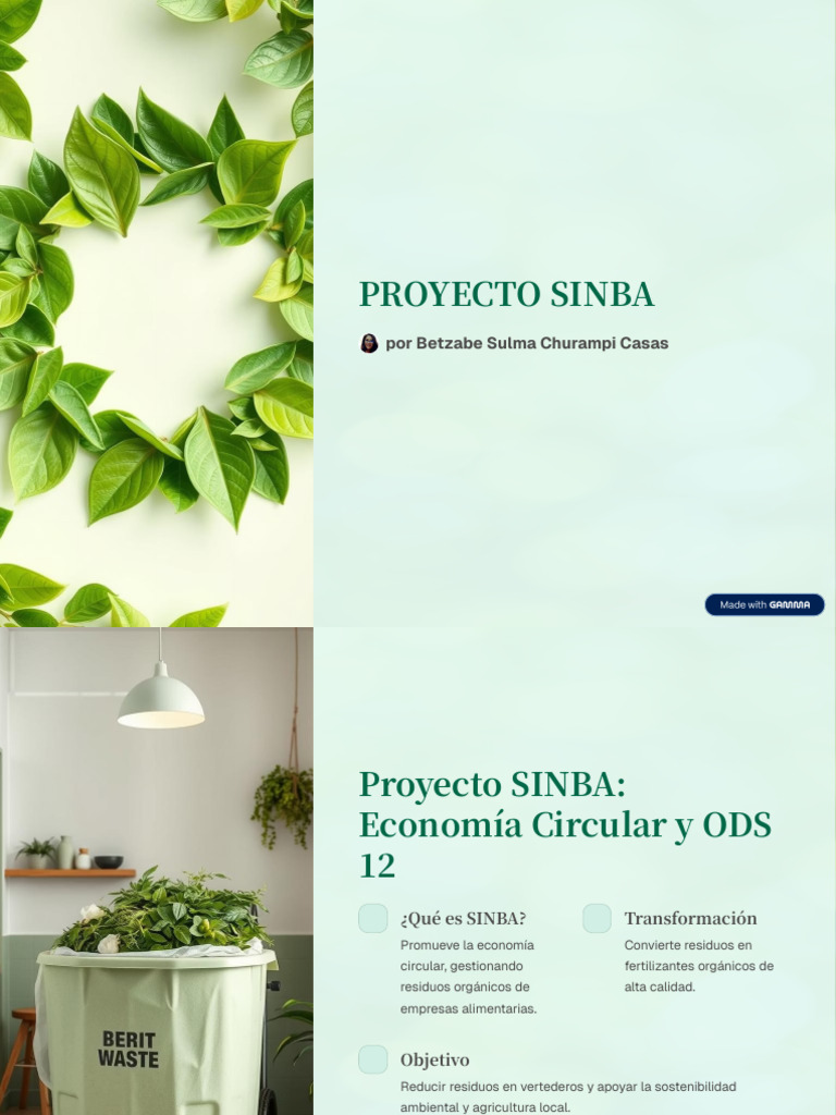 Proyecto SINBA: Economía Circular Sostenible | PDF | Residuos ...