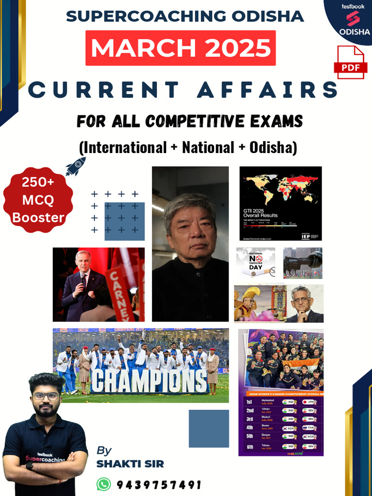 MARCH 2025 Monthly Current Affairs by Shakti Sir | PDF