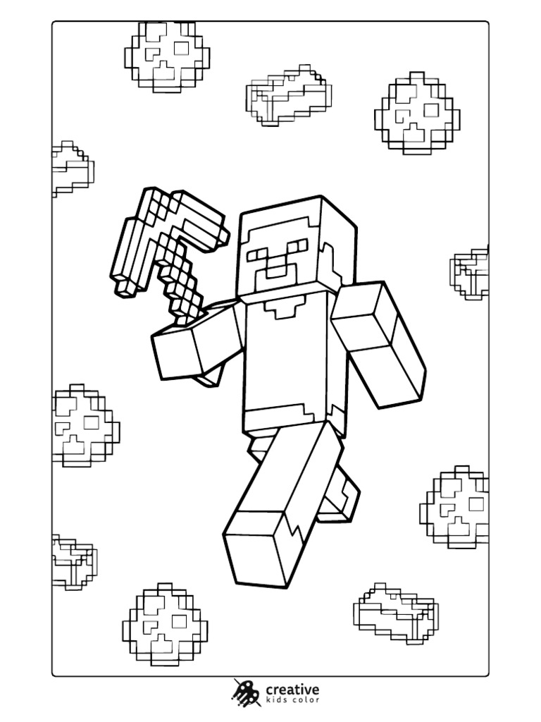 Minecraft Steve Coloring Page | PDF