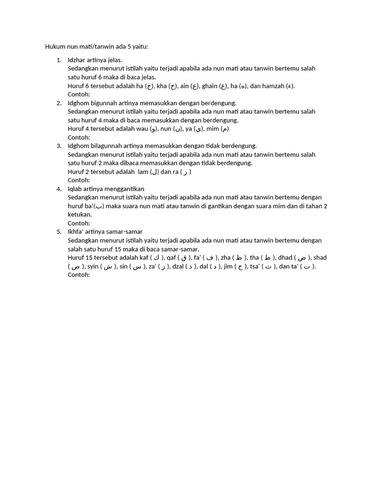 Hukum Nun Mati Atau Tanwin Pdf